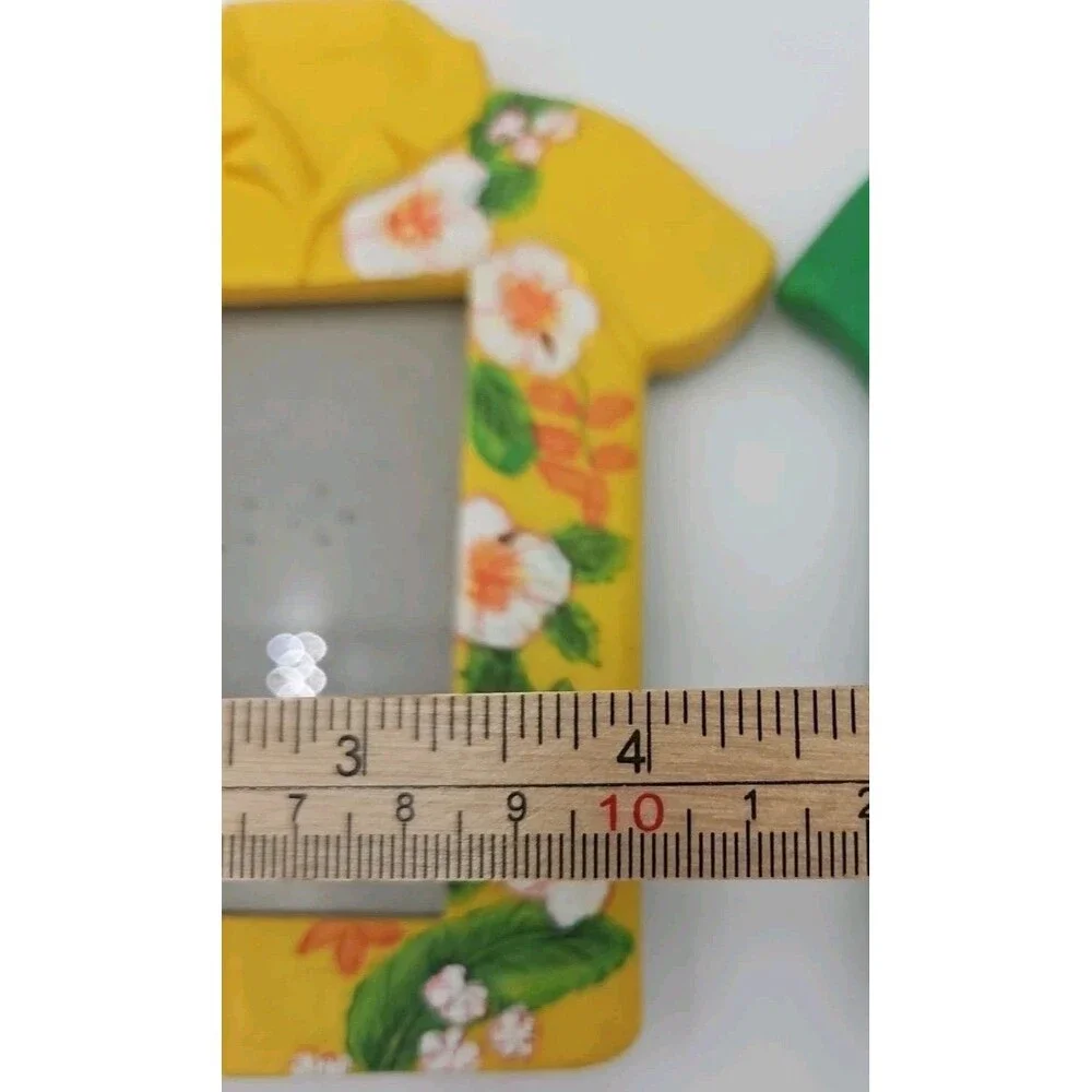 Picture Frame Shirt With Flower Frame Blue Green Yellow 2.5